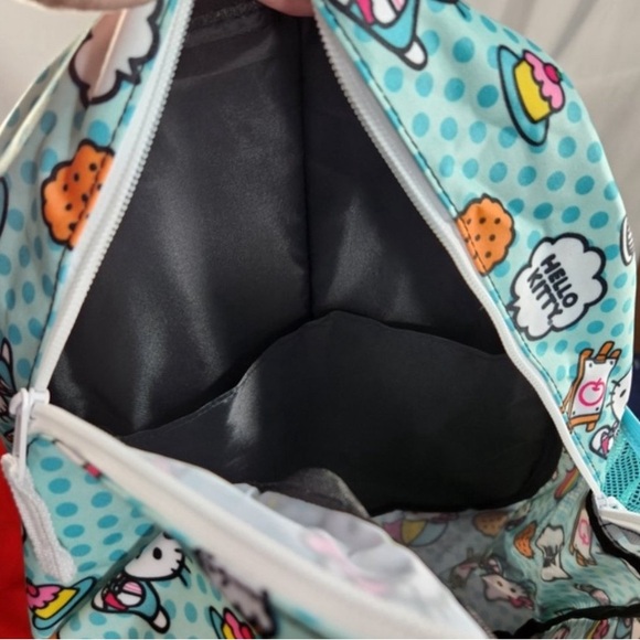 NWT Sanrio Hello Kitty Bioworld Backpack Blue White Pink Ice Cream Cookies Cake - Picture 6 of 14